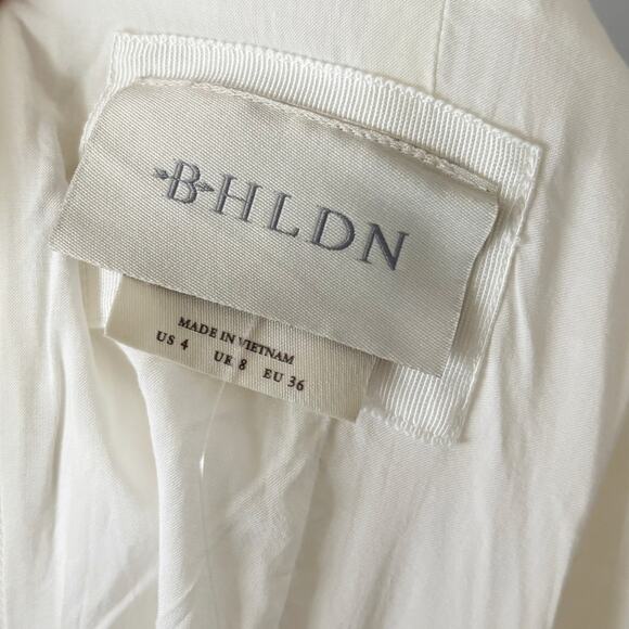 BHLDN Anthropologie High-Neck Lace Fit & Flare Mini Dress NWT 4 White - Picture 7 of 8